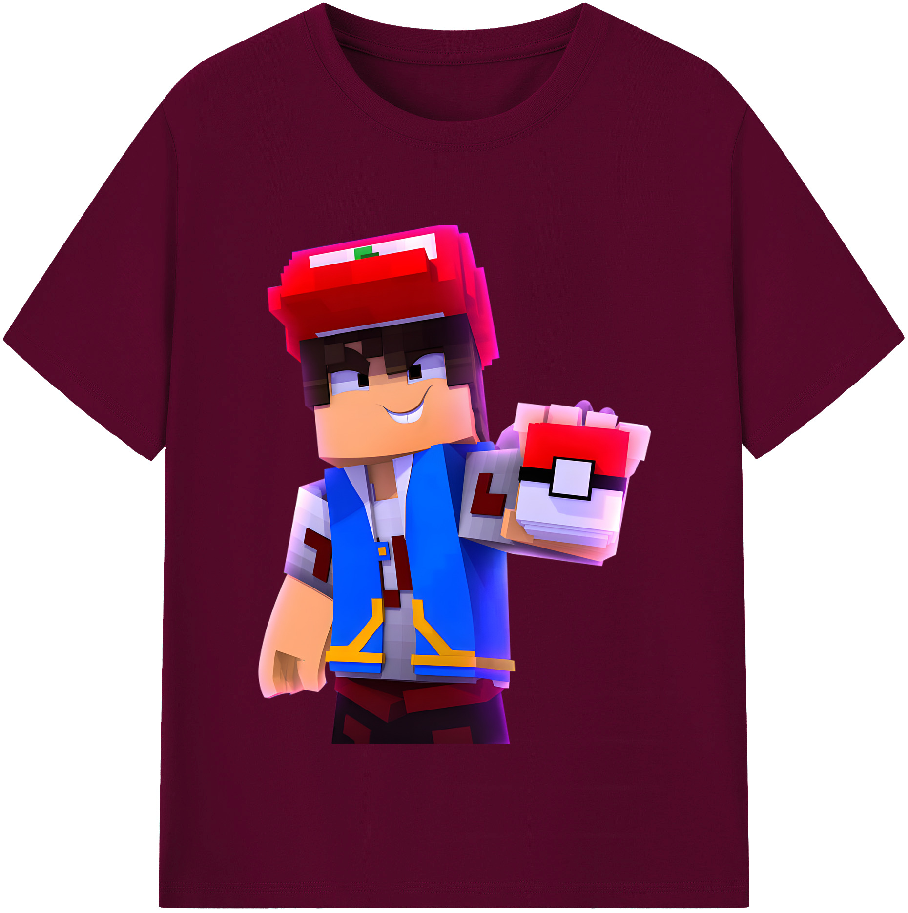 （画像用） マインクラフト ブロックの世界 Minecraft MC Block world レディースカジュアルプリントTシャツ（綿100％）